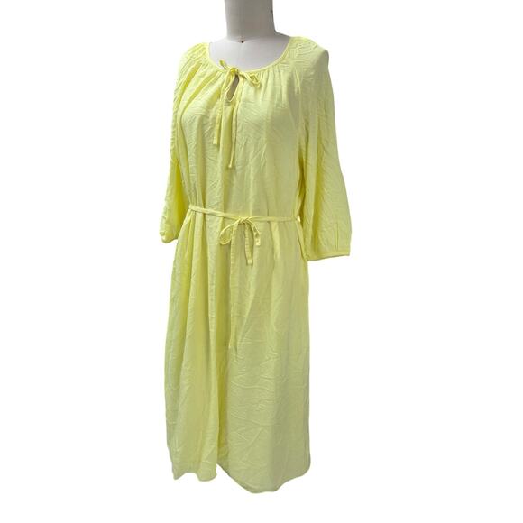 Sonoma Lemon Yellow Maxi Dress 2-Piece Set Sz L - Picture 1 of 6